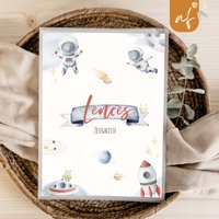 Personalisierte Zeugnismappe Weltraum Astronaut Geschenkidee Einschulung Schulkind Junge Mädchen Mappe Für Zeugnisse Sp 0178 von annaundfelix