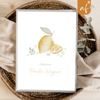 Personalisierte Zeugnismappe Zitrone Blume Geschenkidee Einschulung Schulkind Junge Mädchen Mappe Für Zeugnisse Sp 0118 von annaundfelix