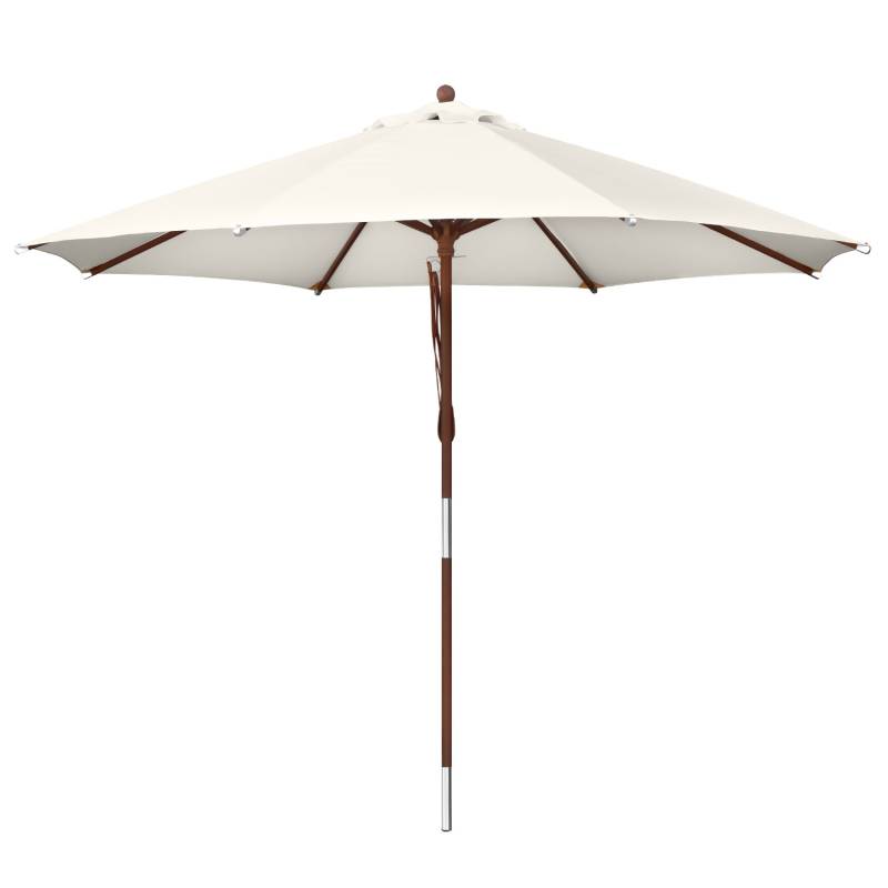 Acryl | Natural - anndora Sonnenschirm mit Holz - Acryl Stoff 3m rund Natural Winddach UV-Schutz - extrem hohe Lichtbeständigkeit und Qualität des Stoffs von anndora-sonnenschirm.de