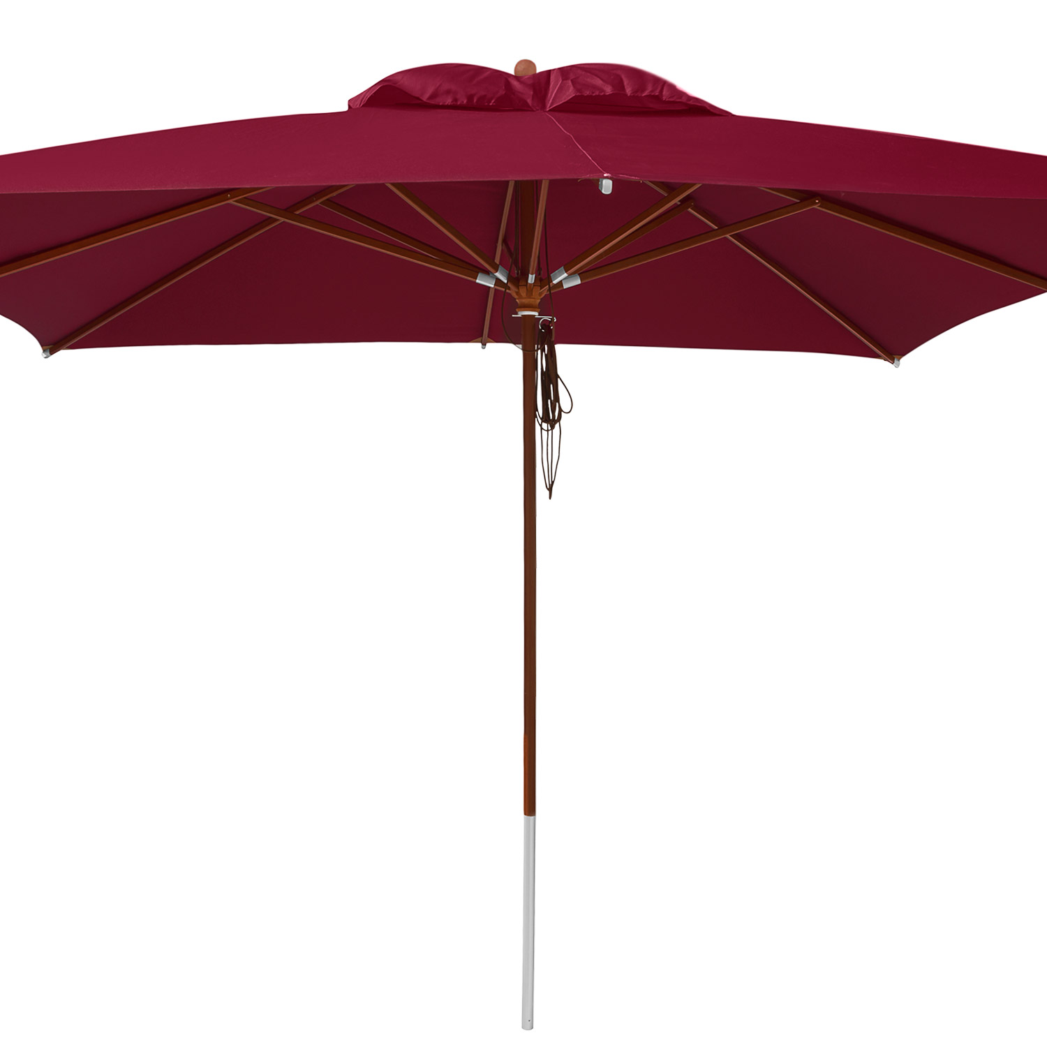 Dunkelrot - anndora Sonnenschirm 4x4m eckig Dunkelrot Burgundy Winddach UV-Schutz von anndora-sonnenschirm.de