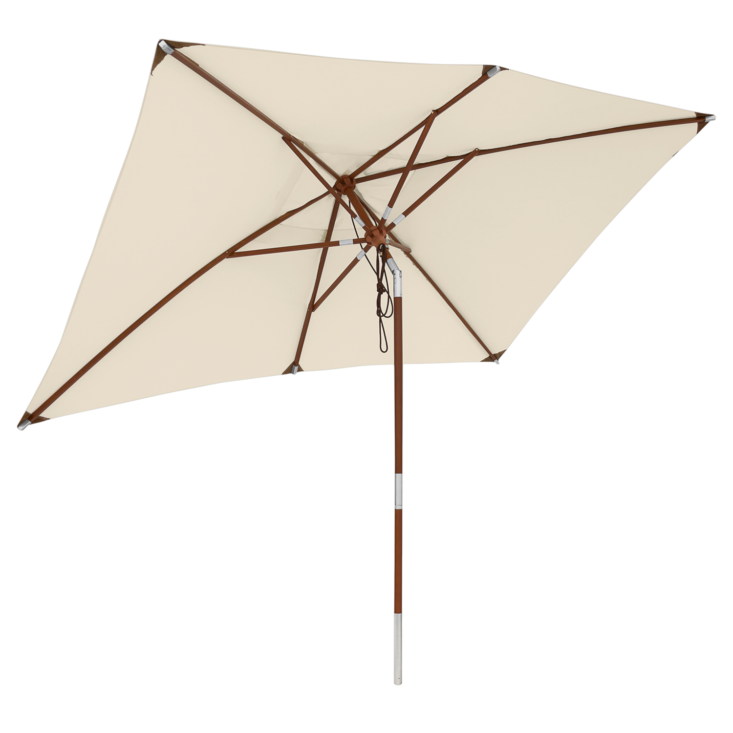 Natural - anndora Sonnenschirm 2x3m natural eckig Knickbar Natural UV-Schutz Balkonschirm von anndora-sonnenschirm.de