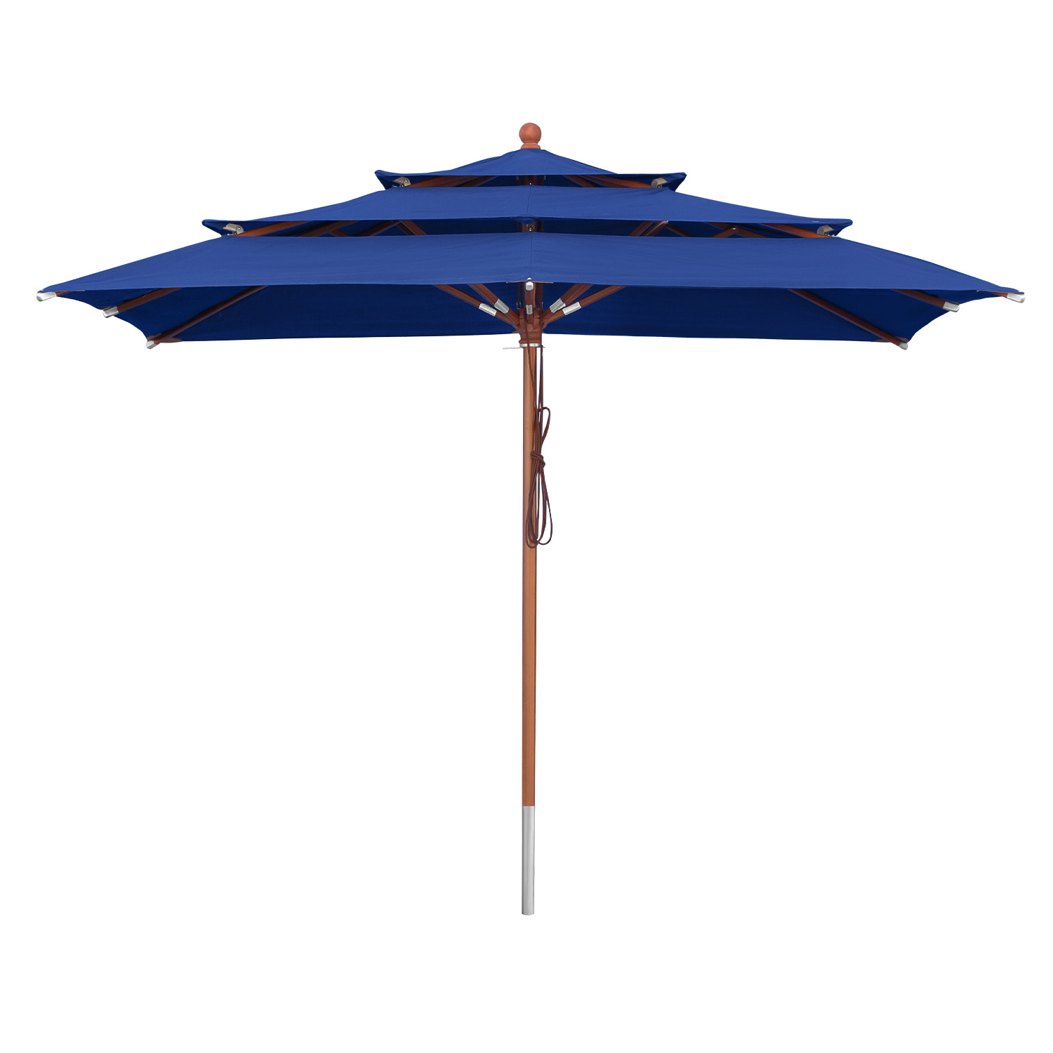 Navy Blau - anndora Sonnenschirm 3x3m eckig 3-lagig Blau UV-Schutz von anndora-sonnenschirm.de