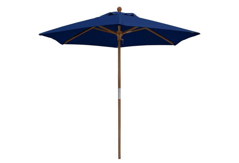 anndora-sonnenschirm Sonnenschirm 2,1m Balkonschirm Landhausschirm rund, witterungsbeständiges Polyester - mit integriertem Winddach von anndora-sonnenschirm