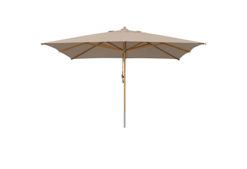 anndora-sonnenschirm Sonnenschirm 4x4 Meter quadratischer Schirm Holz Buche FSC zertifiziert, LxB: 400x400 cm, beschichteter schmutzabweisender Stoff - Seilzugmechanismus von anndora-sonnenschirm