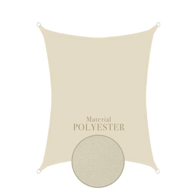 Sonnensegel 3x4m rechteckig - cream von anndora