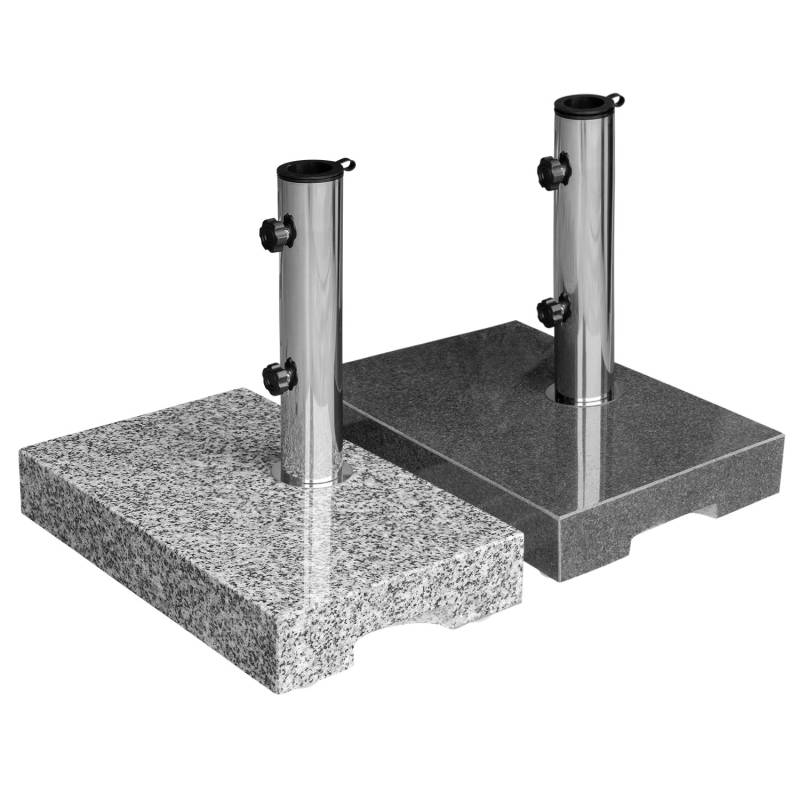 Sonnenschirmständer anndora® - Granit 25kg Balkonständer max. 48mm Stamm - hellgrau oder dunkelgrau Naturstein von anndora