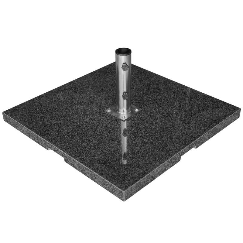 Sonnenschirmständer Granit - 90kg dunkelgrau - anndora®Griffmulden - Edelstahlschaft von anndora