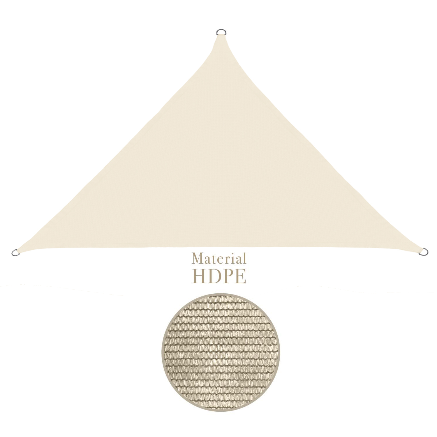 Sonnensegel dreieckig - 4x4x5,65 m - 100% HDPE - beige - luftdurchlässig - - UV-Schutz - reißfest - verstärkte Kanten - doppelte Nähte Sonnensegel dreieckig - 4x4x5,65 m - 100% HDPE - beige - luftdurchlässig - - UV-Schutz - reißfest - verstärkte Kanten - doppelte Nähte von anndora