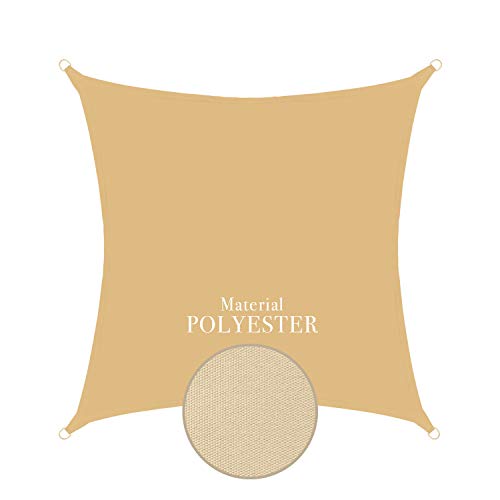 Sonnensegel wasserdicht Polyester 3x3m quadratisch Sonnenschutz - Sand von anndora