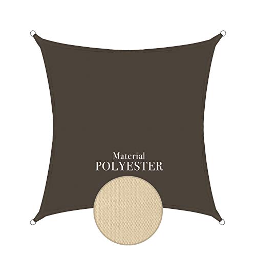 Sonnensegel wasserdicht Polyester 3x3m quadratisch Sonnenschutz - anthrazit von anndora