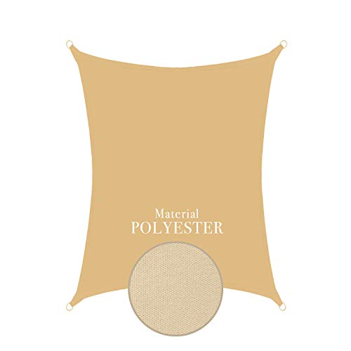 Sonnensegel wasserdicht Polyester 3x4m rechteckig Sonnenschutz - Sand von anndora