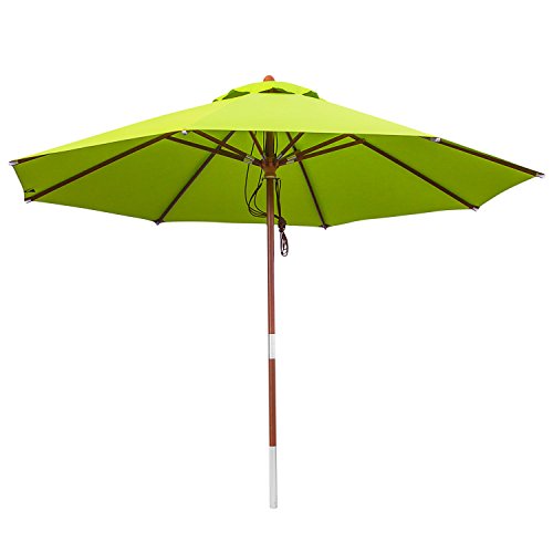 anndora® Sonnenschirm Gartenschirm 3,5 m rund - UV Schutz + Winddach - Apfelgrün/Limette von anndora