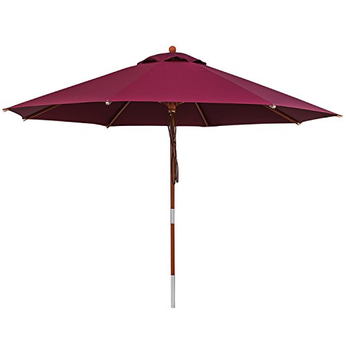 anndora® Sonnenschirm Gartenschirm Marktschirm 3 m rund wasserabweisend - mit Winddach Dunkelrot von anndora