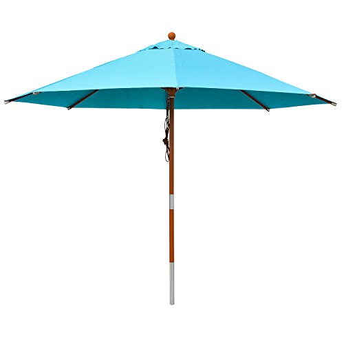 anndora® Sonnenschirm Gartenschirm Marktschirm 3 m rund wasserabweisend - mit Winddach Himmelblau von anndora