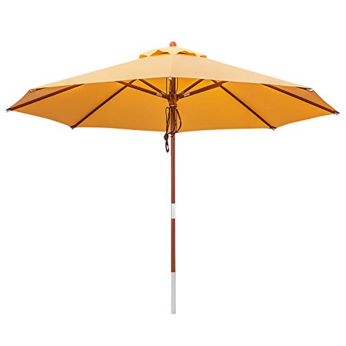 anndora® Sonnenschirm Gartenschirm Marktschirm 3 m rund wasserabweisend - mit Winddach Sahara Gelb von anndora