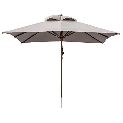 anndora® Sonnenschirm Gartenschirm Marktschirm 3 x 3 m eckig wasserabweisend - mit Winddach Silber Grau von anndora