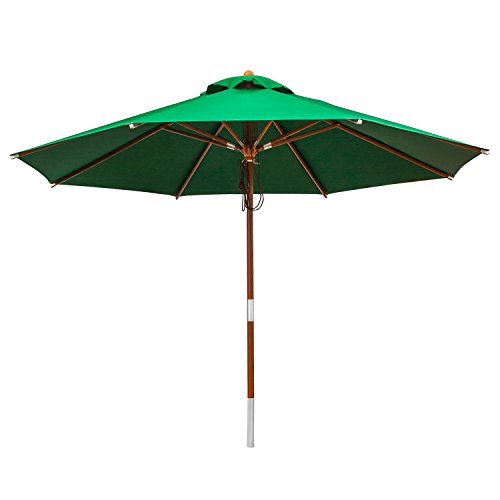 anndora® Sonnenschirm Terassenschirm 3,5 m rund - UV Schutz + Winddach Grün von anndora