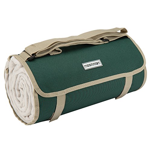 anndora Picknickdecke Wasserabweisende isolierende Unterseite 150x200 cm dunkelgrün beige Camping Strand Picknick von anndora
