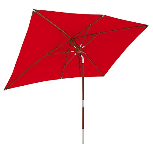 anndora rechteckiger Sonnenschirm mit Holz Balkonschirm knickbar - 2x3m recht eckig wasserabweisend Rot anndora rechteckiger Sonnenschirm mit Holz Balkonschirm knickbar - 2x3m recht eckig wasserabweisend Rot von anndora