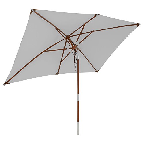 anndora Sonnenschirm knickbar Gartenschirm 200 x300 cm eckig wasserabweisend Hellgrau von anndora