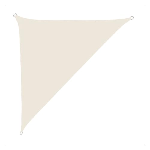 anndora Sonnensegel luftdurchlässig 4 x 4 x 5,65 m - Farbe Creme - rechtwinkliges Dreieck - Material HDPE von anndora