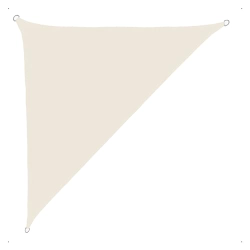 anndora Sonnensegel luftdurchlässig 5 x 5 x 7 m - Farbe Creme - rechtwinkliges Dreieck - Material HDPE von anndora