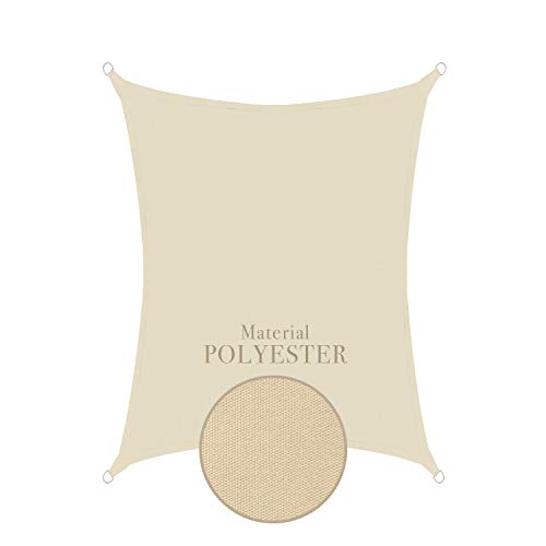 Sonnensegel wasserdicht Polyester 3x4m rechteckig Sonnenschutz - Cream von anndora