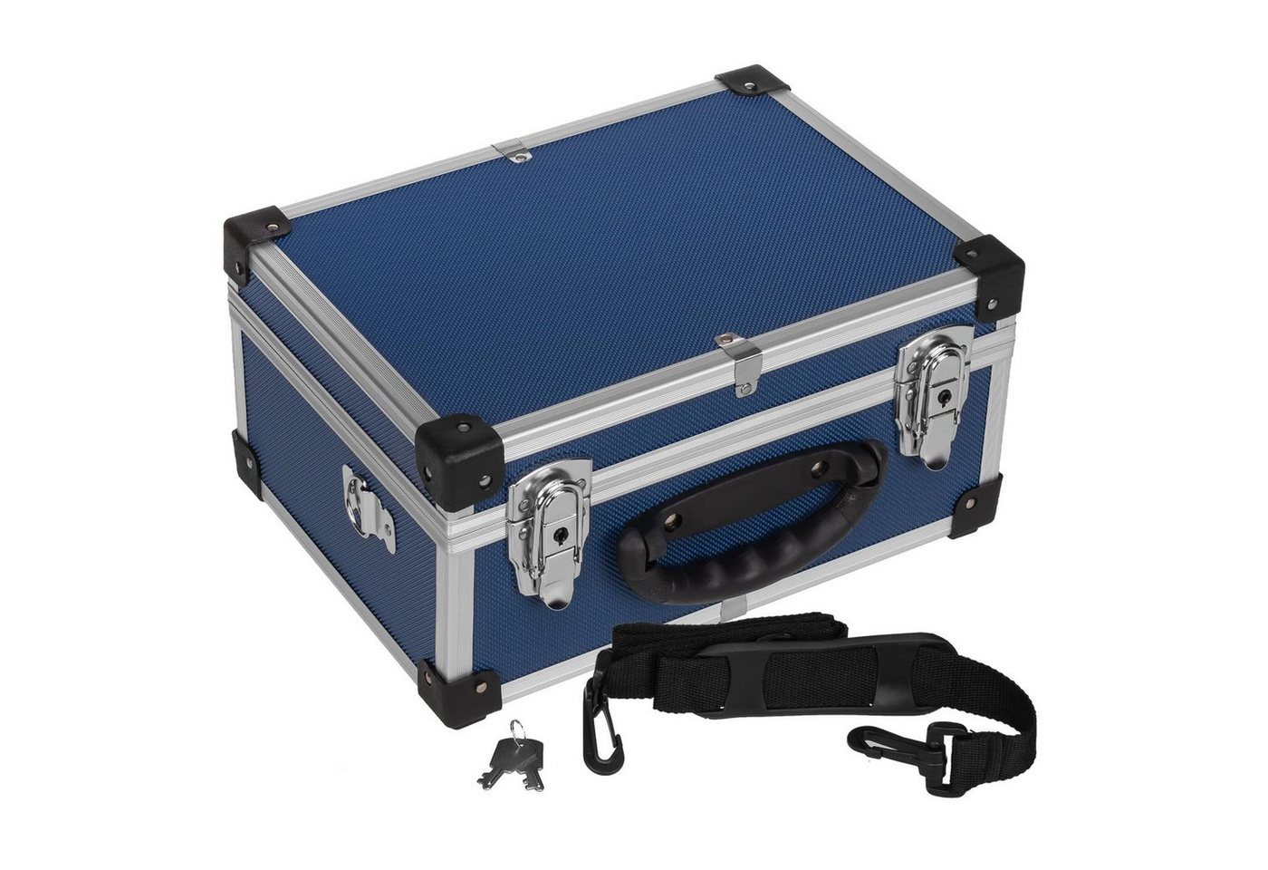 anndora Werkzeugkoffer Alukoffer, Alu-Koffer, Alurahmen, Multikoffer (blau), abschließbar, mit Tragegurt von anndora