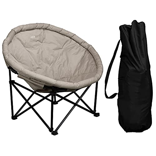 anndora extra großer Relax Campingsessel Moon Chair Campingstuhl Model: RC707 - faltbar, 150kg belastbar - Champagner grau von anndora