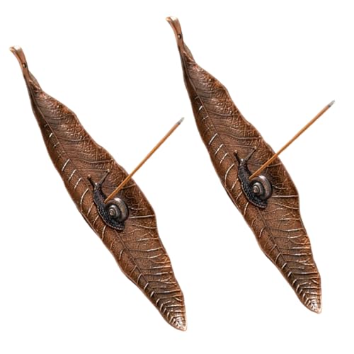 anneratteryer 2 Stücke Räucherstäbchen Halter Räucherstäbchen Halterung Halter räucherstäbchen Incense Holder Räucherstäbchenhalter Räucherstäbchenhalter Incense Stick Holder Blattform Bronze von anneratteryer
