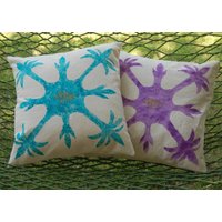 2 Handbemalte Baumwolle Kissen Abdeckung Hawaiian Design 2 Handbemalte Baumwolle Kissen Abdeckung Hawaiian Design von annnna