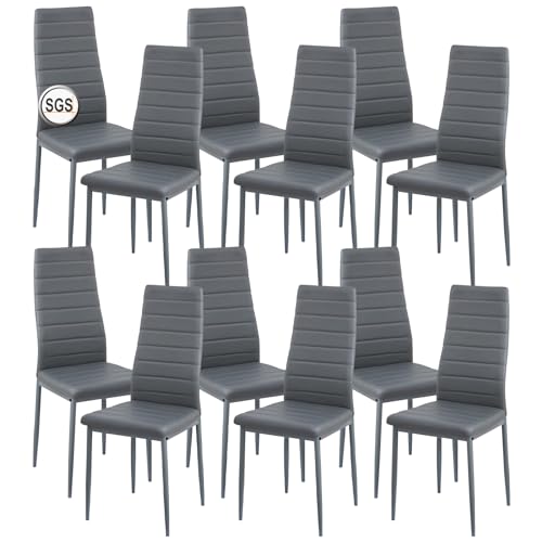 anrekl 12er Set Esszimmerstühle mit Armlehnen, Metallbeine Moderner Küchenstuhl Bequemer Polsterstuhl Sitzfläche Loungesessel für Esszimmer Wohnzimmer Küche, Grau anrekl 12er Set Esszimmerstühle mit Armlehnen, Metallbeine Moderner Küchenstuhl Bequemer Polsterstuhl Sitzfläche Loungesessel für Esszimmer Wohnzimmer Küche, Grau von anrekl