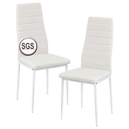 anrekl 2er Set Esszimmerstühle mit Armlehnen, Metallbeine Moderner Küchenstuhl Bequemer Polsterstuhl Sitzfläche Loungesessel für Esszimmer Wohnzimmer Küche, Weiß anrekl 2er Set Esszimmerstühle mit Armlehnen, Metallbeine Moderner Küchenstuhl Bequemer Polsterstuhl Sitzfläche Loungesessel für Esszimmer Wohnzimmer Küche, Weiß von anrekl