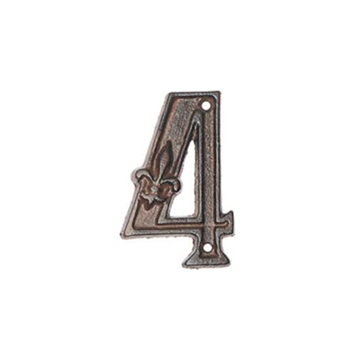 0-9 Antikes Metall-Bronze-Plaketten Adressschilder Hausnummern Schild Hoteltür (4) von anso