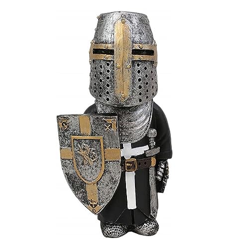 anso Retro Kreuzritter Rüstung Ritter Zwerge Wache Statuen Hof Dekor Garten Rasen Ornament (Wächter A) von anso