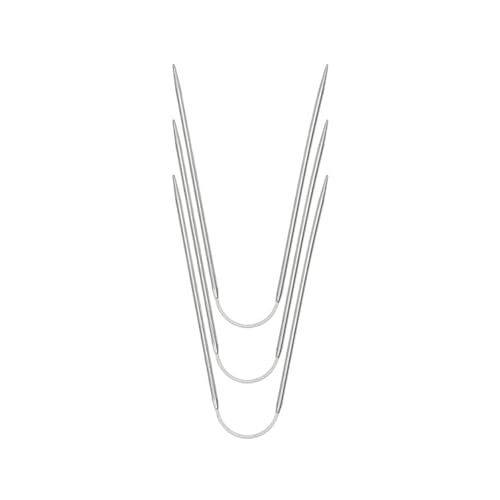 3 Stück Edelstahl Rundstricknadel-Set für Anfänger Runde Metall Weben Stricknadel mit Edelstahl Stricknadel Edelstahl Stricknadel Set Edelstahl von antianzhizhuang