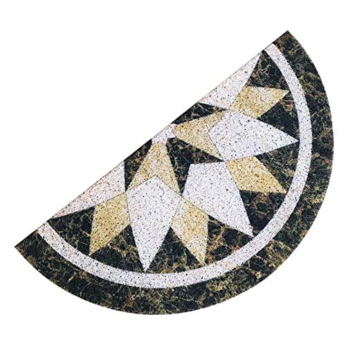 antianzhizhuang Halbkreis-Fußmatte, rutschfest, Marmor-Muster, halbmondförmig, PVC-Bodenmatte, 30 x 60 cm, Schlammmatten für Haus von antianzhizhuang