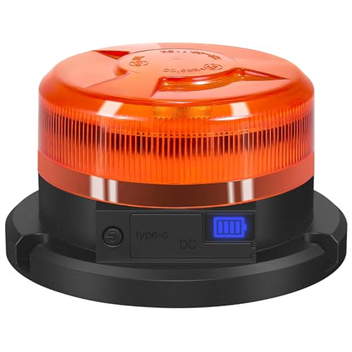 AnTom Rundumleuchte Akku mit Akkustandanzeige 9 Blitzmuster LED Rundumleuchte 12V Magnet Warnleuchte Gelb Autoladekabel und USB-Kabel für Auto Traktor SUV AnTom Rundumleuchte Akku mit Akkustandanzeige 9 Blitzmuster LED Rundumleuchte 12V Magnet Warnleuchte Gelb Autoladekabel und USB-Kabel für Auto Traktor SUV von antom