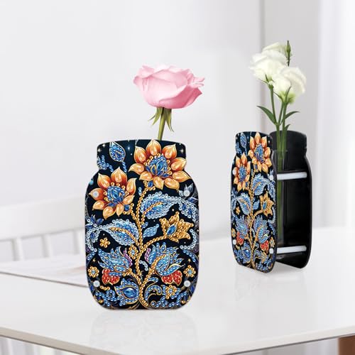 5D Diamond Painting Vase Kit - DIY Acryl Doppelseitiges Blumendesign, Handgemachte Vase Handwerk für Erwachsene, Blooming Art Tabletop Decor für Zuhause oder Büro von antor