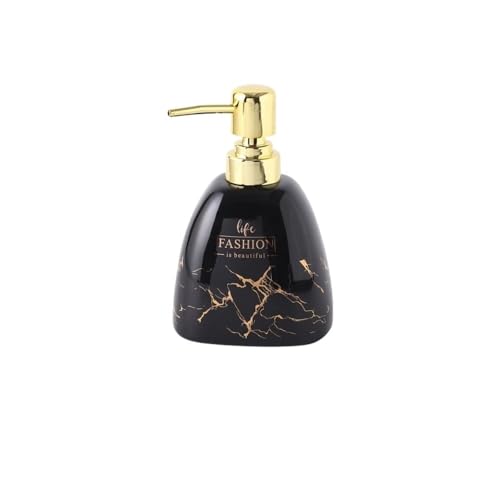 Lotionspender, Keramik-Druckspenderflasche for Shampoo, Lotion und Handdesinfektionsmittel,für Badezimmer(Black) von anxinda