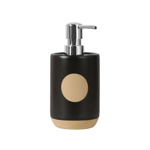 Lotionspender, Keramik-Lotion-Flasche, Haushalts-Händedesinfektionsmittel, Pressflasche, Hotel-Großhandels-Seifenflasche,für Badezimmer(Black) von anxinda