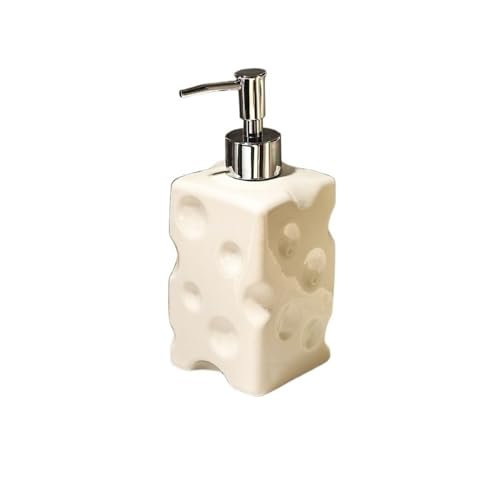 Lotionspender, Keramik-Pumpflasche for Handdesinfektionsmittel, Shampoo, Duschgelspender,für Badezimmer(White,L) von anxinda