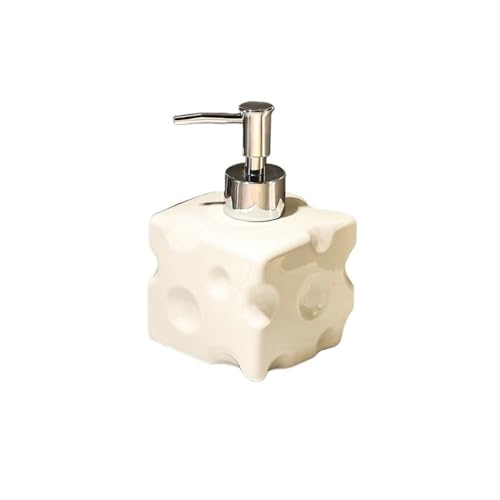 Lotionspender, Keramik-Pumpflasche for Handdesinfektionsmittel, Shampoo, Duschgelspender,für Badezimmer(White,S) von anxinda