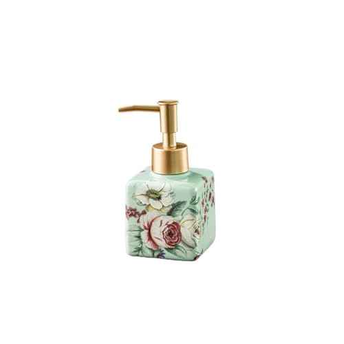 Lotionspender, Keramische Händedesinfektionsflasche, Leere Flasche for Badezimmer-Hotelmodellzimmer-Duschgel, Pressflasche for Spenderflaschen,für Badezimmer(Blue Fugui) von anxinda