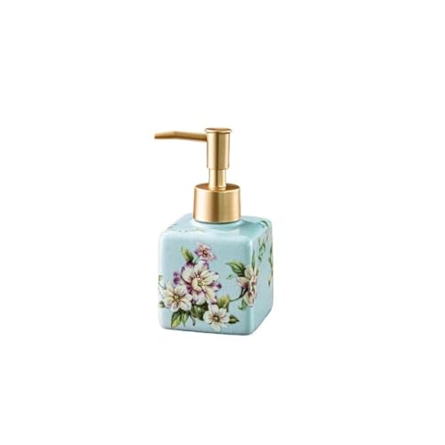 Lotionspender, Keramische Händedesinfektionsflasche, Leere Flasche for Badezimmer-Hotelmodellzimmer-Duschgel, Pressflasche for Spenderflaschen,für Badezimmer(Blue Peony) von anxinda