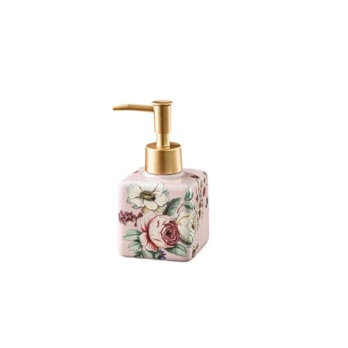 Lotionspender, Keramische Händedesinfektionsflasche, Leere Flasche for Badezimmer-Hotelmodellzimmer-Duschgel, Pressflasche for Spenderflaschen,für Badezimmer(Red Fugui) von anxinda