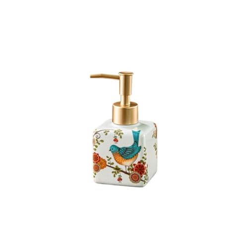 Lotionspender, Keramische Händedesinfektionsflasche, Leere Flasche for Badezimmer-Hotelmodellzimmer-Duschgel, Pressflasche for Spenderflaschen,für Badezimmer(White Magpie) von anxinda