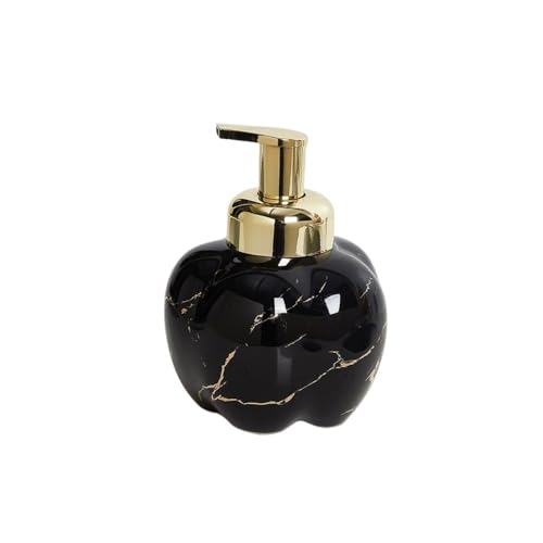 Lotionspender, Lotion Flasche Schäumende Flasche Keramik Abgabe Flasche Schaum Schäumer Hand Seife Presse Flasche Licht Luxus Nordischen Stil,für Badezimmer(Black) von anxinda