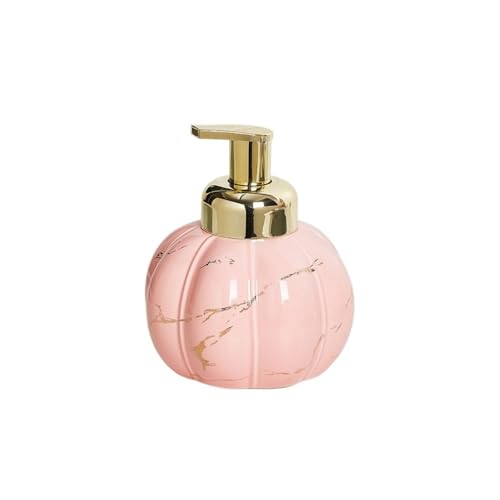 Lotionspender, Lotion Flasche Schäumende Flasche Keramik Abgabe Flasche Schaum Schäumer Hand Seife Presse Flasche Licht Luxus Nordischen Stil,für Badezimmer(Pink) von anxinda