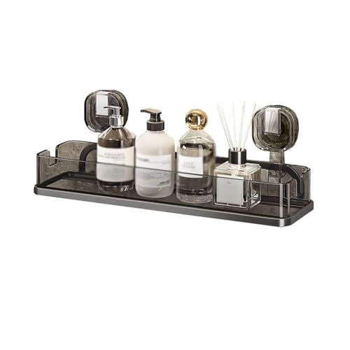 anxinda Regal Duschablage mit Saugnapf, transparenter Dusch-Organizer, abnehmbares Badezimmer-Duschregal, kein Bohren, Vakuum-Saugnapf-Duschregal for Badezimmer und Küche,für Badezimmer(Black) von anxinda